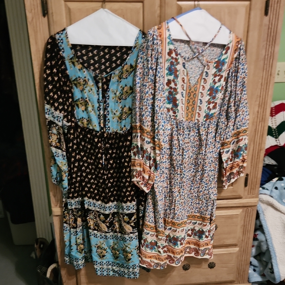 Bohemian Style Dresses in Black and Multicolor